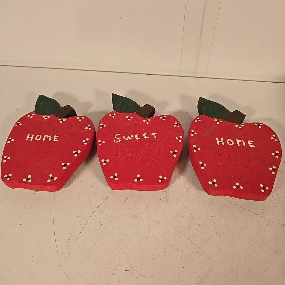 Wooden Fresh Apple Home‎ Decor Kitchen Entryway Red Apples Home Sweet Home